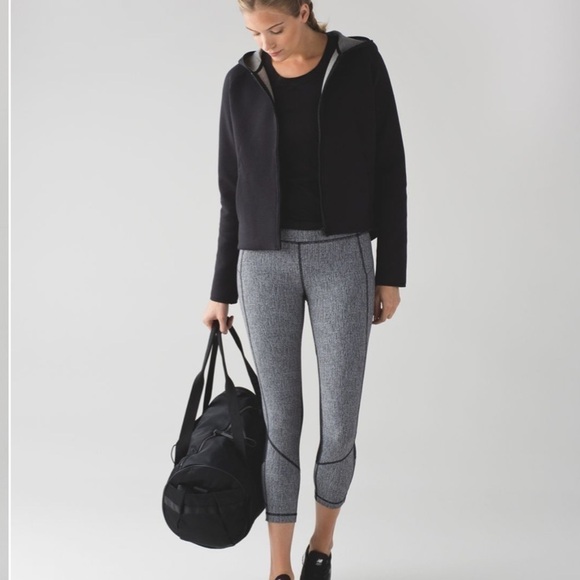 Lululemon Pace Rival Crop (19") Cross Hatch Heather Black Ice Grey/Black… - Picture 7 of 11